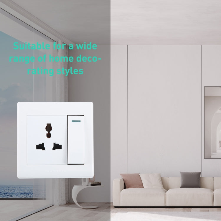 185-265V Multifunctional Wall Switch 86mm with Three-hole Power Socket by buy2fix