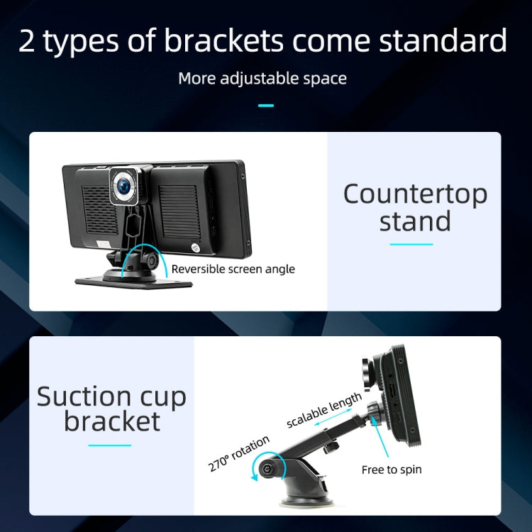 B5303R 10.26 inch Portable Car MP5 Player Built-in Driving Recorder Support CarPlay / Android Auto(Black) by buy2fix