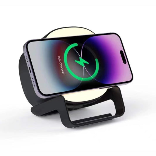 L28 4 in 1 15W Wireless Charging Atmosphere Night Light Bluetooth Speaker(Black) by buy2fix