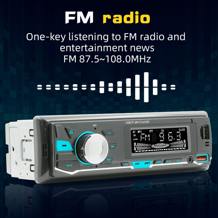 D3162 Car Colorful Lights MP3 Player Supports Voice Assistant / FM(Black) by buy2fix