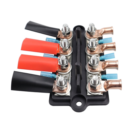 CP-4065 Double Row M8 Power Distribution Block Terminal Studs with Terminals(Black) by buy2fix