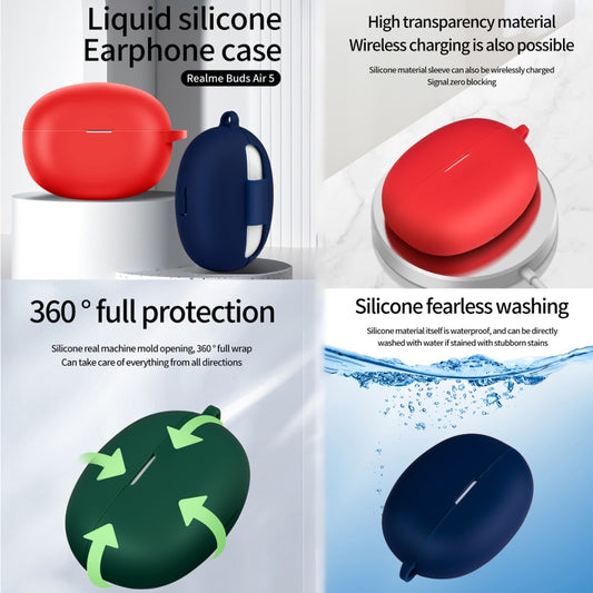 For Realme Buds Air 5 Wireless Earphone Shockproof Silicone Case with Hook(Green) by buy2fix