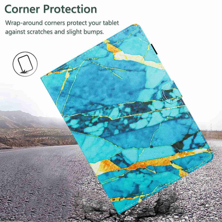 For iPad mini 2024 / mini 6 Marble Pattern Stitching Smart Leather Tablet Case(Gold Blue) by buy2fix