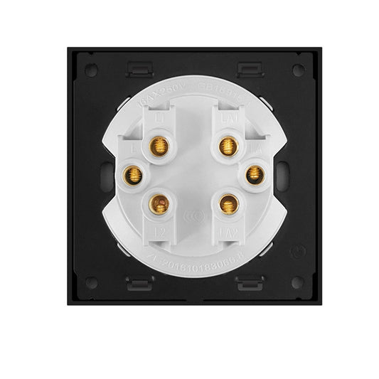 86mm Round LED Tempered Glass Switch Panel, Gray Round Glass, Style:Two Billing Control by buy2fix