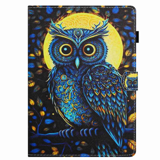For iPad 2025 / 2022 Painted Pattern Stitching Smart Leather Tablet Case(Moonlight Eagle) by buy2fix