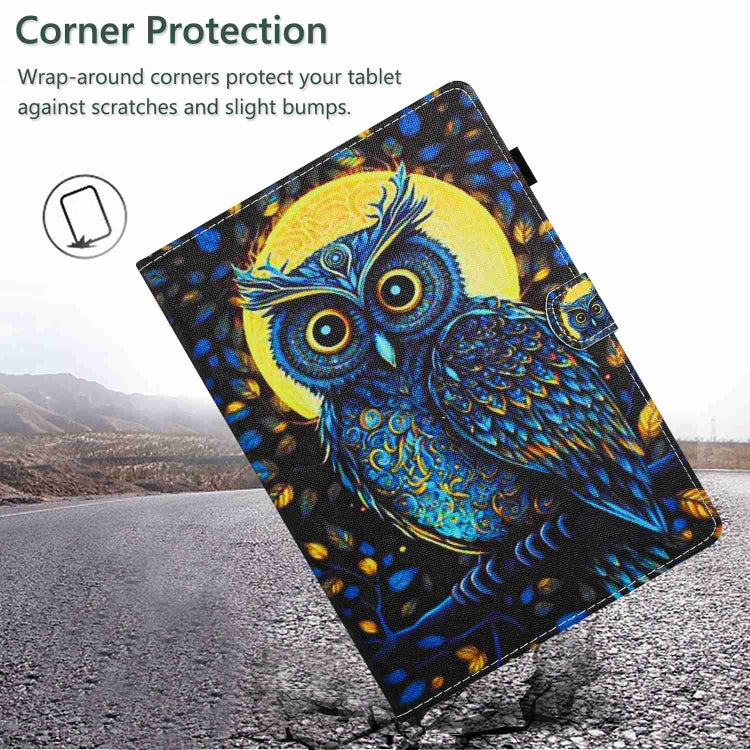 For iPad 11 Pro 2024 / 2020 / Air 4 10.9 Painted Pattern Stitching Smart Leather Tablet Case(Moonlight Eagle) by buy2fix