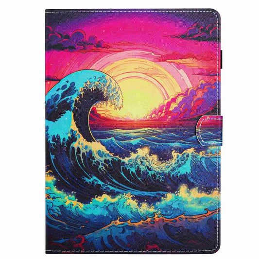 For iPad mini 5 / 4 / 3 / 2 / 1 Painted Pattern Stitching Smart Leather Tablet Case(Waves) by buy2fix