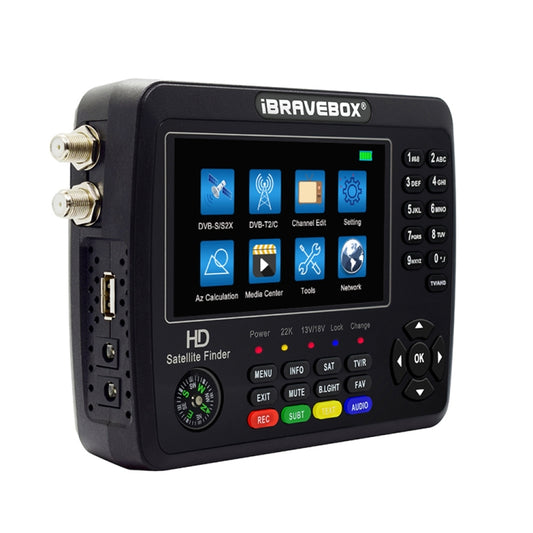 iBRAVEBOX V10 Finder Pro+ 4.3 inch Display Digital Satellite Meter Signal Finder, Support DVB-S/S2/S2X/T/T2/C AHD, Plug Type:AU Plug(Black) by buy2fix