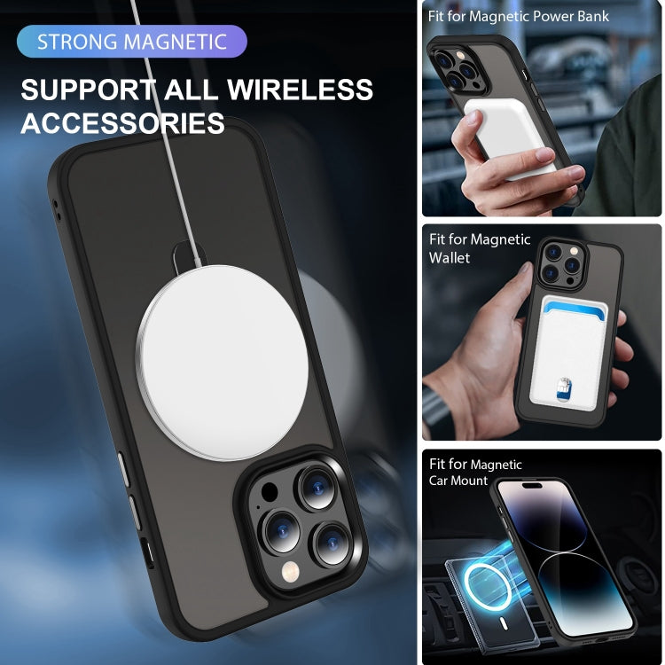 For iPhone 13 Skin-feel MagSafe Holder PC Hybrid TPU Phone Case(Black) by buy2fix