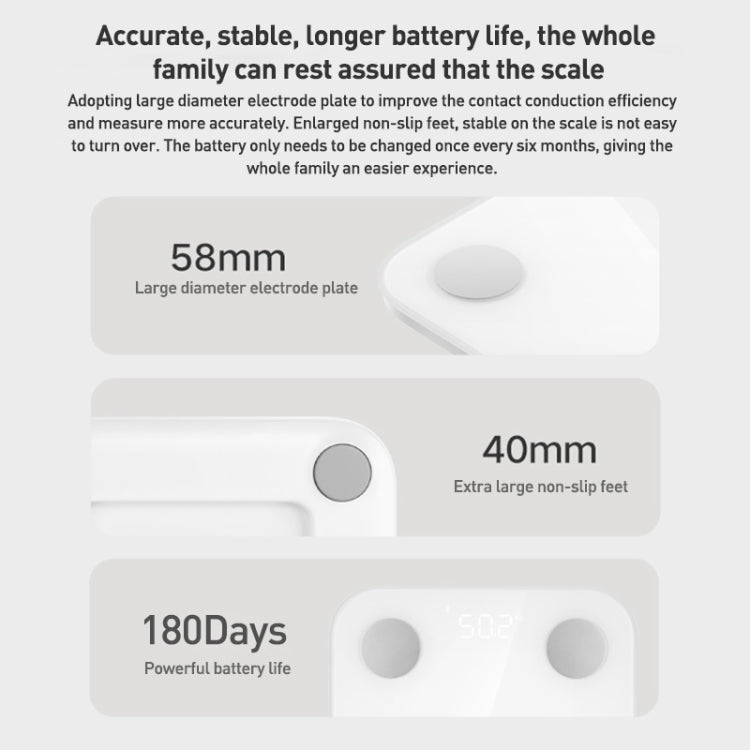 Original Xiaomi Mijia Smart Home Body Fat Scale S400 BT5.0 LED Display Dual Frequency Measurement(White) by Xiaomi
