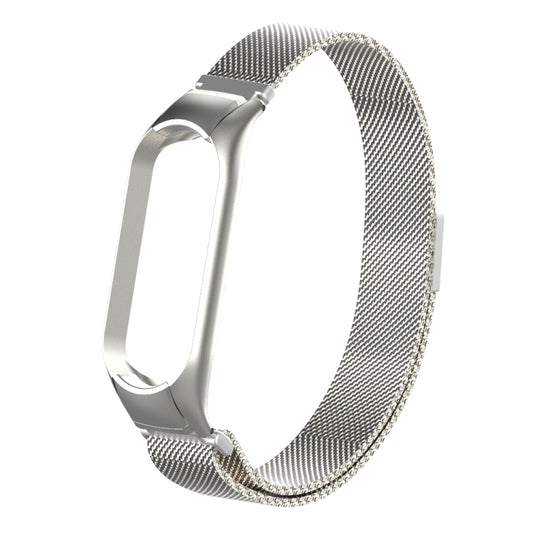 For Xiaomi Mi Band 5 Milano Solid Color Magnetic Stainless Steel Watch Band(Silver) by buy2fix
