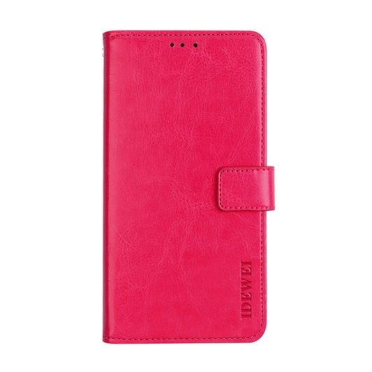 For Nothing Phone 2 idewei Crazy Horse Texture Leather Phone Case with Holder(Rose Red) by idewei