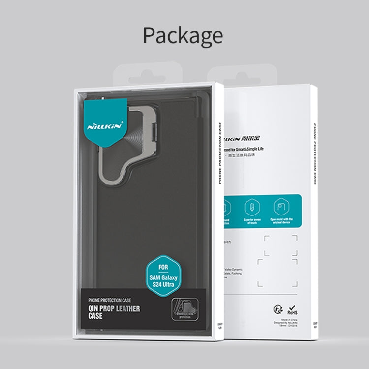 For Samsung Galaxy S24 5G NILLKIN Qin Prop Series Flip Camera Cover Design Leather Phone Case(Brown) by NILLKIN