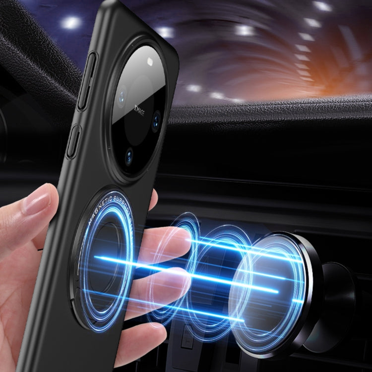 For Huawei Mate 60 Pro Matte Magsafe Magnetic Phone Case with Trolley Holder(Black) by buy2fix