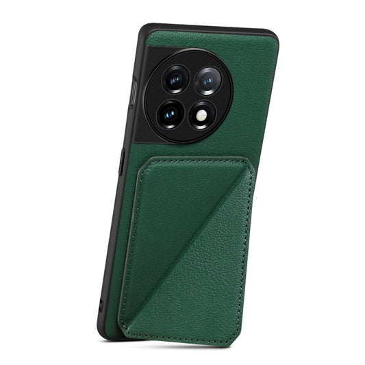 For Realme Narzo 60X / 11 5G / 11x Denior Imitation Calf Leather Back Phone Case with Holder(Green) by Denior