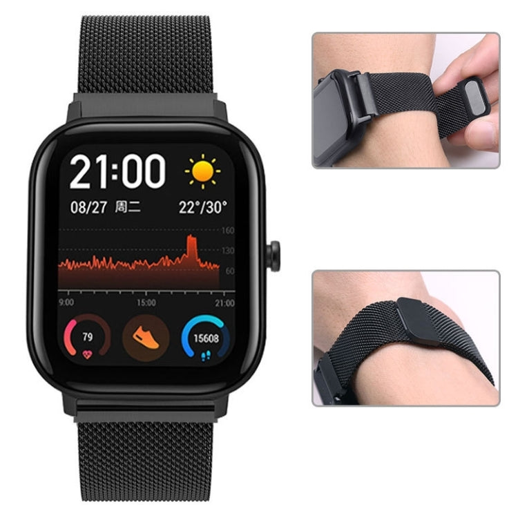 For Huami Amazfit GTS 22mm Milanese Magnetic Metal Watch Band (Space Grey) by buy2fix
