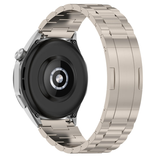 For Huawei Watch GT4 / GT3 / GT2 / GT 46mm Three Strains HW Buckle Metal Watch Band(Titanium Color) by buy2fix