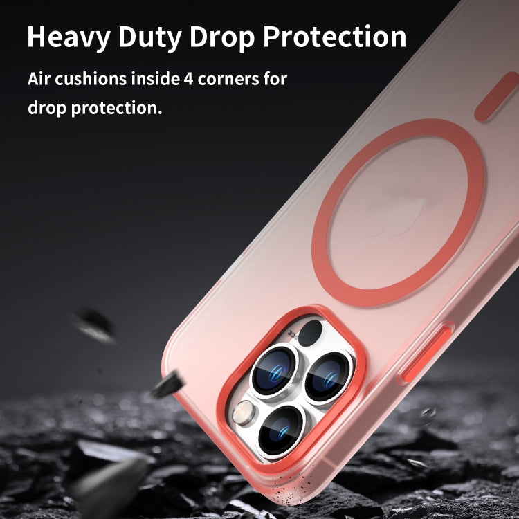For iPhone 13 Pro MagSafe Frosted Translucent TPU + PC Full Coverage Phone Case(Red) by buy2fix