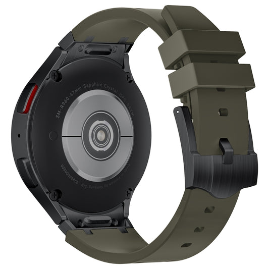 For Samsung Galaxy Watch 4 / 5 / 6 AP Series Liquid Silicone Watch Band(Black Green) by buy2fix