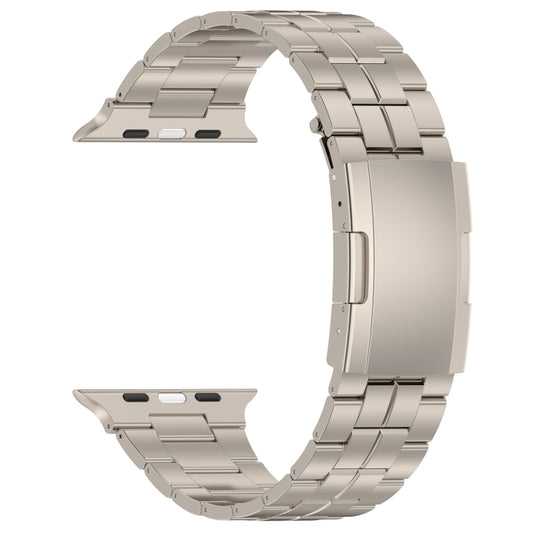 For Apple Watch SE 2023 40mm Tortoise Buckle Titanium Steel Watch Band(Starlight) by buy2fix