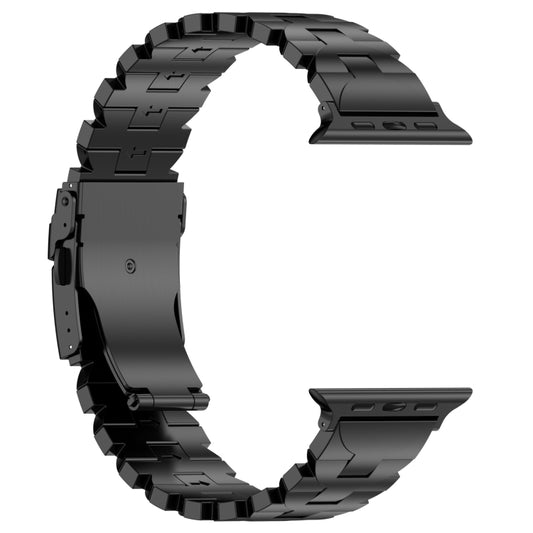 For Apple Watch SE 2022 44mm Butterfly Type Titanium Steel Watch Band(Black) by buy2fix