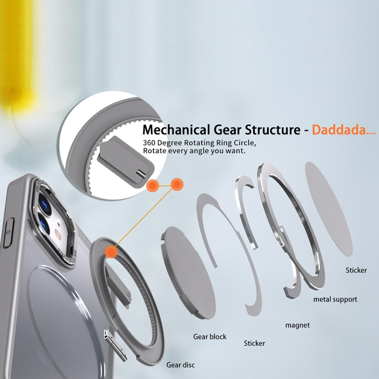 For iPhone 12 360-degree Rotating MagSafe Magnetic Holder Phone Case(Titanium Grey) by buy2fix