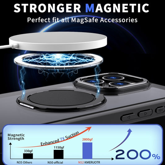 For iPhone 12 Pro Max 360-degree Rotating MagSafe Magnetic Holder Phone Case(Black) by buy2fix