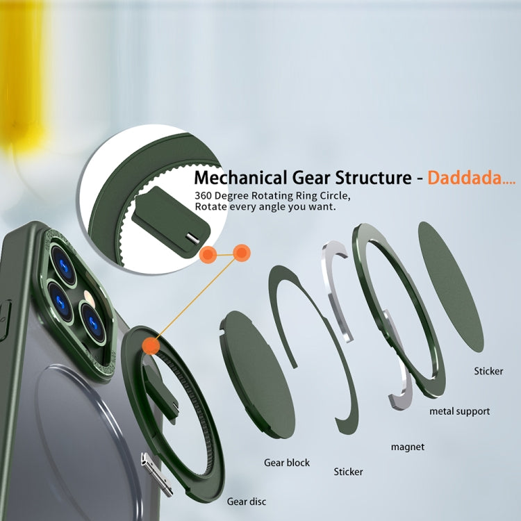 For iPhone 13 Pro 360-degree Rotating MagSafe Magnetic Holder Phone Case(Green) by buy2fix