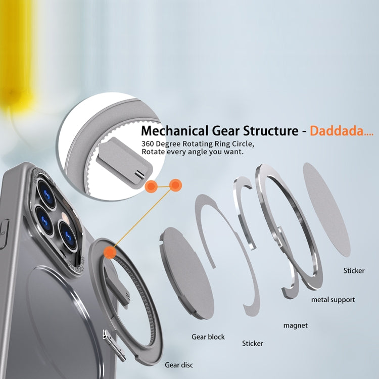 For iPhone 13 Pro Max 360-degree Rotating MagSafe Magnetic Holder Phone Case(Titanium Grey) by buy2fix