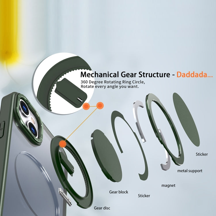 For iPhone 15 Plus 360-degree Rotating MagSafe Magnetic Holder Phone Case(Green) by buy2fix