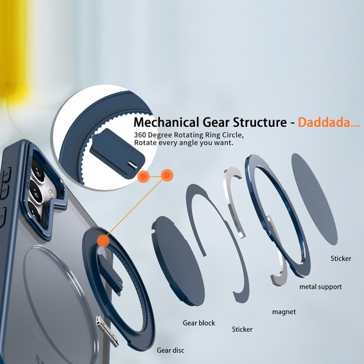 For Samsung Galaxy S23 FE 5G 360-degree Rotating MagSafe Magnetic Holder Phone Case(Navy Blue) by buy2fix