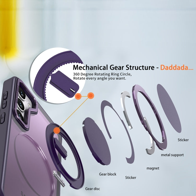For Samsung Galaxy S23 FE 5G 360-degree Rotating MagSafe Magnetic Holder Phone Case(Purple) by buy2fix