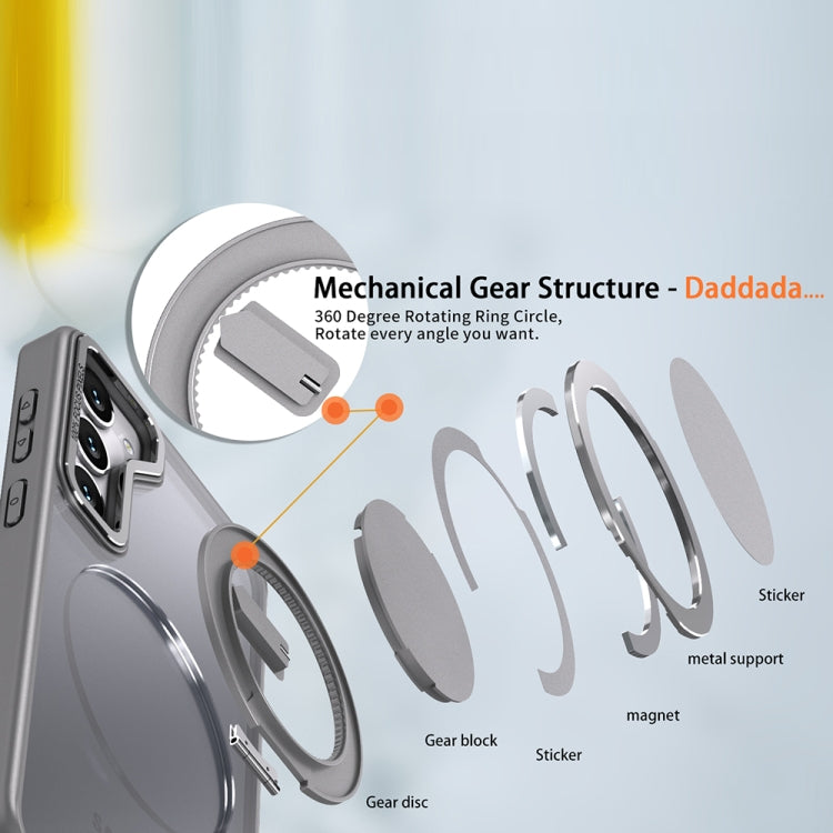 For Samsung Galaxy S23+ 5G 360-degree Rotating MagSafe Magnetic Holder Phone Case(Titanium Grey) by buy2fix