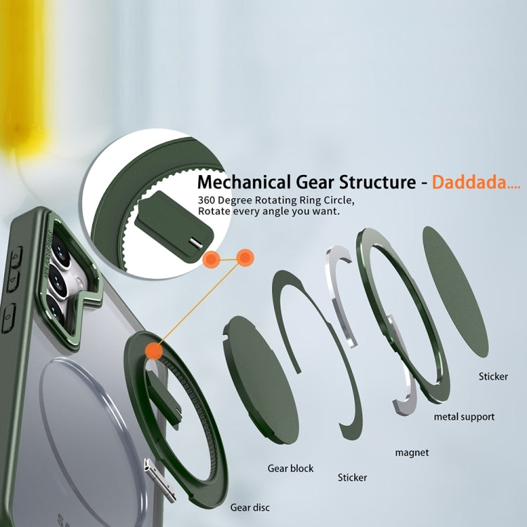 For Samsung Galaxy S24 5G 360-degree Rotating MagSafe Magnetic Holder Phone Case(Green) by buy2fix