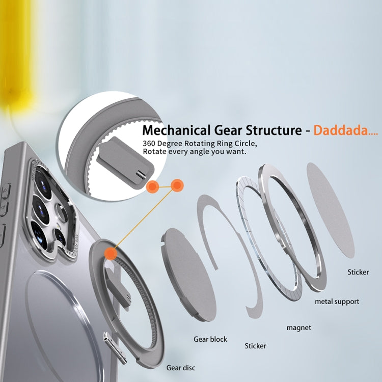 For Samsung Galaxy S24 Ultra 5G 360-degree Rotating MagSafe Magnetic Holder Phone Case(Titanium Grey) by buy2fix