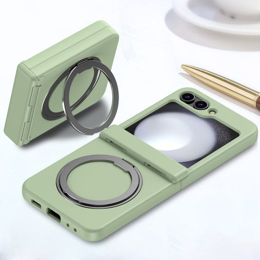 For Samsung Galaxy Z Flip5 5G 360 Degree Stand MagSafe Magnetic All-inclusive Phone Case(Light Green) by buy2fix
