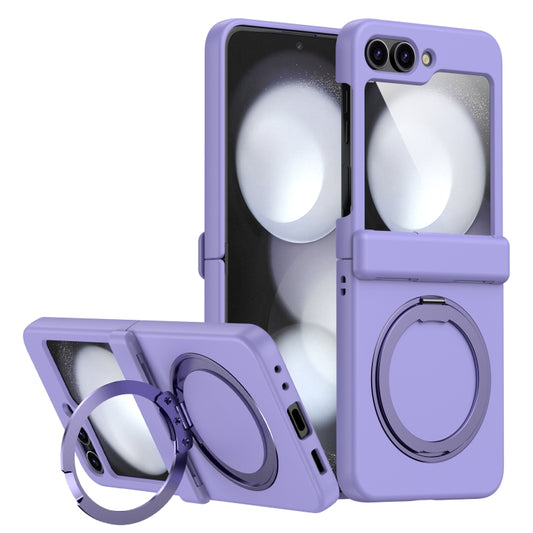 For Samsung Galaxy Z Flip5 5G 360 Degree Stand MagSafe Magnetic All-inclusive Phone Case(Purple) - Galaxy Z Flip5 Cases by buy2fix | Online Shopping UK | buy2fix
