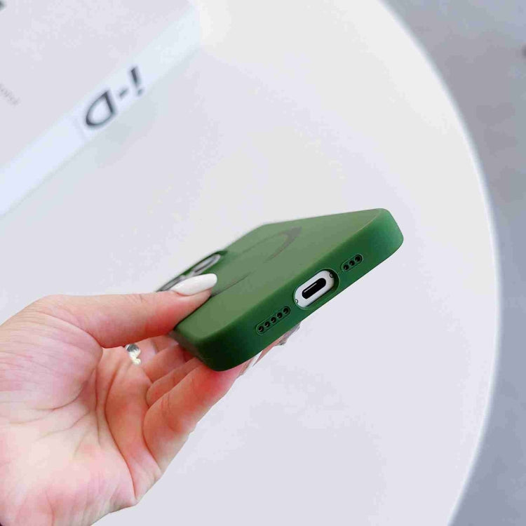 For iPhone 14 Plus MagSafe Magnetic Liquid Silicone Phone Case(Green) by buy2fix