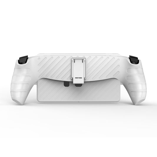 For Sony PlayStation Portal TPU Stripe Game Console Case with Holder(White) by buy2fix