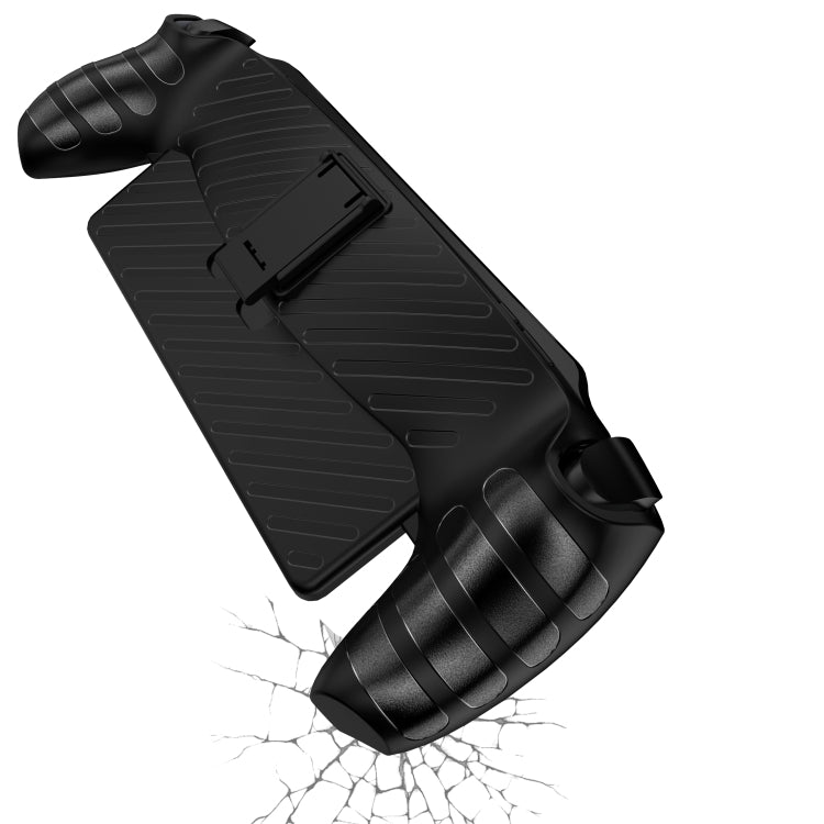 For Sony PlayStation Portal TPU Stripe Game Console Case with Holder(White) by buy2fix