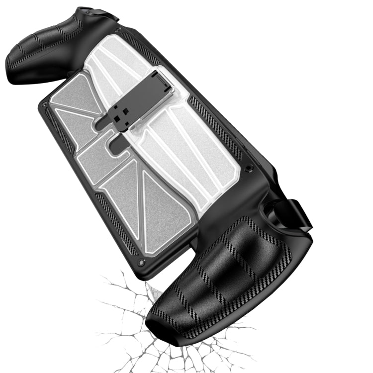 For Sony PlayStation Portal TPU + PC Game Console Protective Case with Holder(White) by buy2fix