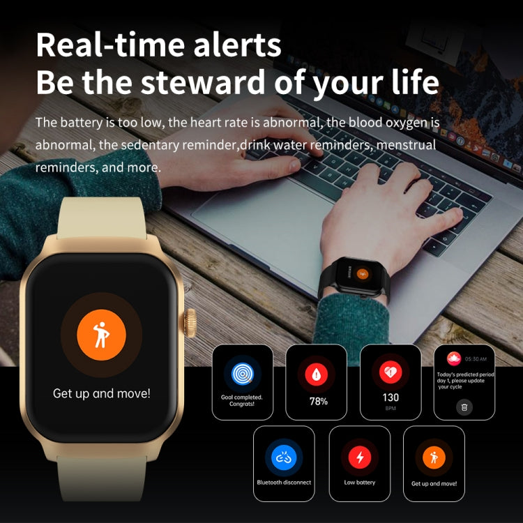 2.01 inch Three-bead Steel Strap Bluetooth Call Smart Watch Support Heart Rate Monitoring / Non-invasive Blood Sugar(Black) by buy2fix