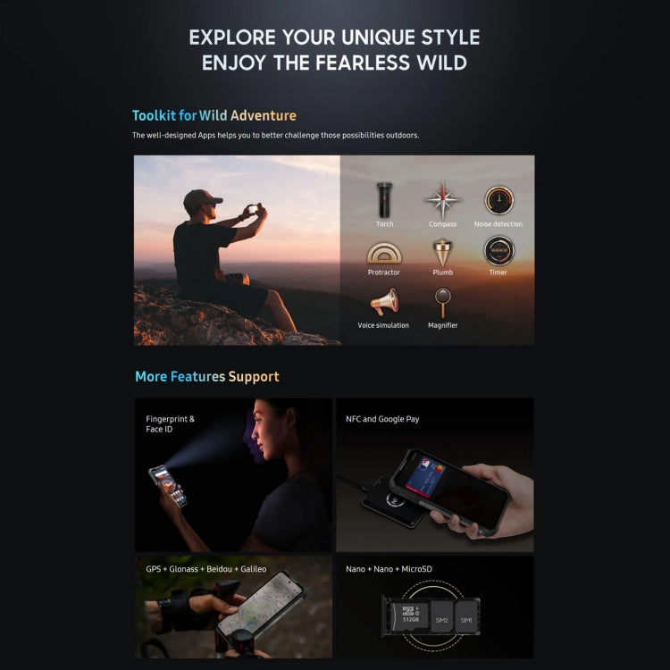 Oukitel WP19 Pro, 8GB+256GB, 6.8 inch MediaTek Helio G99 Octa-core, NFC, Network: 4G(Black) by OUKITEL