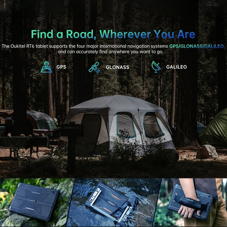 OUKITEL RT6 4G Network IP68/IP69K Rugged Tablet, 8GB+256GB, 10.1 inch Android 13 MediaTek MT8788 Octa Core Support Dual SIM, EU Plug(Black) by OUKITEL