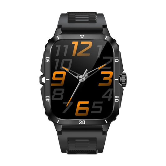KT71 1.96 inch HD Square Screen Rugged Smart Watch Supports Bluetooth Calls/Sleep Monitoring/Blood Oxygen Monitoring(Black + Silver) by buy2fix