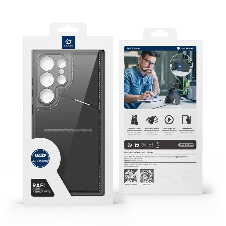 For Samsung Galaxy S24 Ultra 5G DUX DUCIS Rafi II Series MagSafe Magnetic Holder RFID Phone Case(Black) by DUX DUCIS