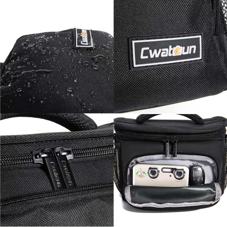 Cwatcun D67 Crossbody Camera Bag Photography Lens Shoulder Bag, Size:36 x 21 x 24cm XL(Black) by Cwatcun