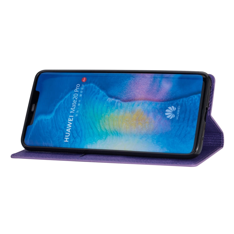 For Huawei Mate 20 Pro Ultrathin Glitter Magnetic Horizontal Flip Leather Case with Holder & Card Slots(Purple) by buy2fix
