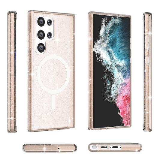 For Samsung Galaxy S24 Ultra 5G Terminator Style Glitter Powder MagSafe Magnetic Phone Case(Gold) by buy2fix