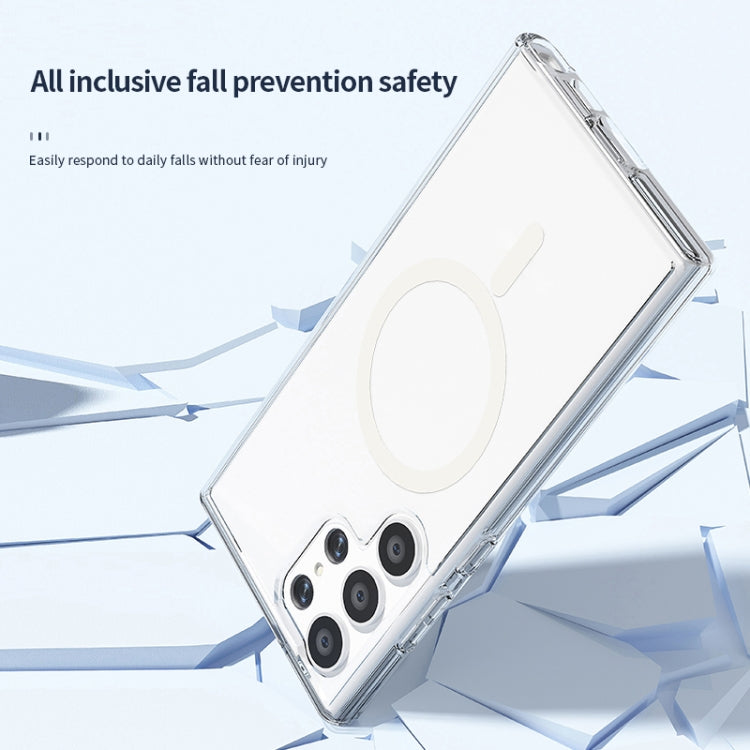 For Samsung Galaxy S24+ 5G Terminator Style Glitter Powder MagSafe Magnetic Phone Case(White) by buy2fix